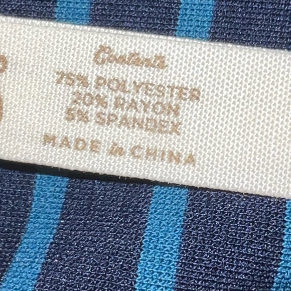 Matilda Jane Peyton Dress S Roses Stripes Blue Pink Zipper Back Stretch Boho - Picture 10 of 10